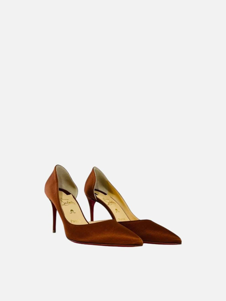 Pre - loved CHRISTIAN LOUBOUTIN Pointed Toe Bronze Pumps 37 at Reems Closet