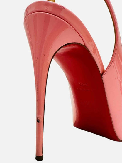 Pre - loved CHRISTIAN LOUBOUTIN Private Number Pink Slingbacks at Reems Closet