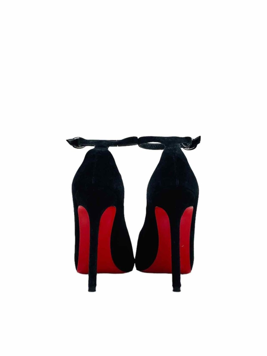 Pre - loved CHRISTIAN LOUBOUTIN Rampoldi Black Ankle Strap 37 at Reems Closet