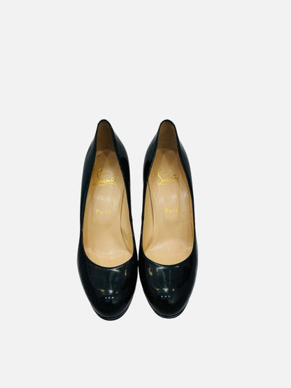 Pre - loved CHRISTIAN LOUBOUTIN Round Toe Black Pumps at Reems Closet