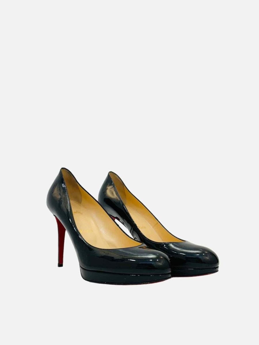 Pre - loved CHRISTIAN LOUBOUTIN Round Toe Black Pumps 38 at Reems Closet