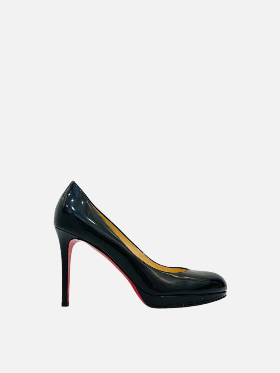 Pre - loved CHRISTIAN LOUBOUTIN Round Toe Black Pumps 38 at Reems Closet