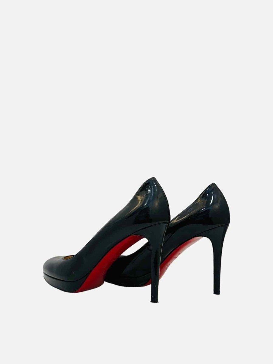 Pre - loved CHRISTIAN LOUBOUTIN Round Toe Black Pumps 38 at Reems Closet