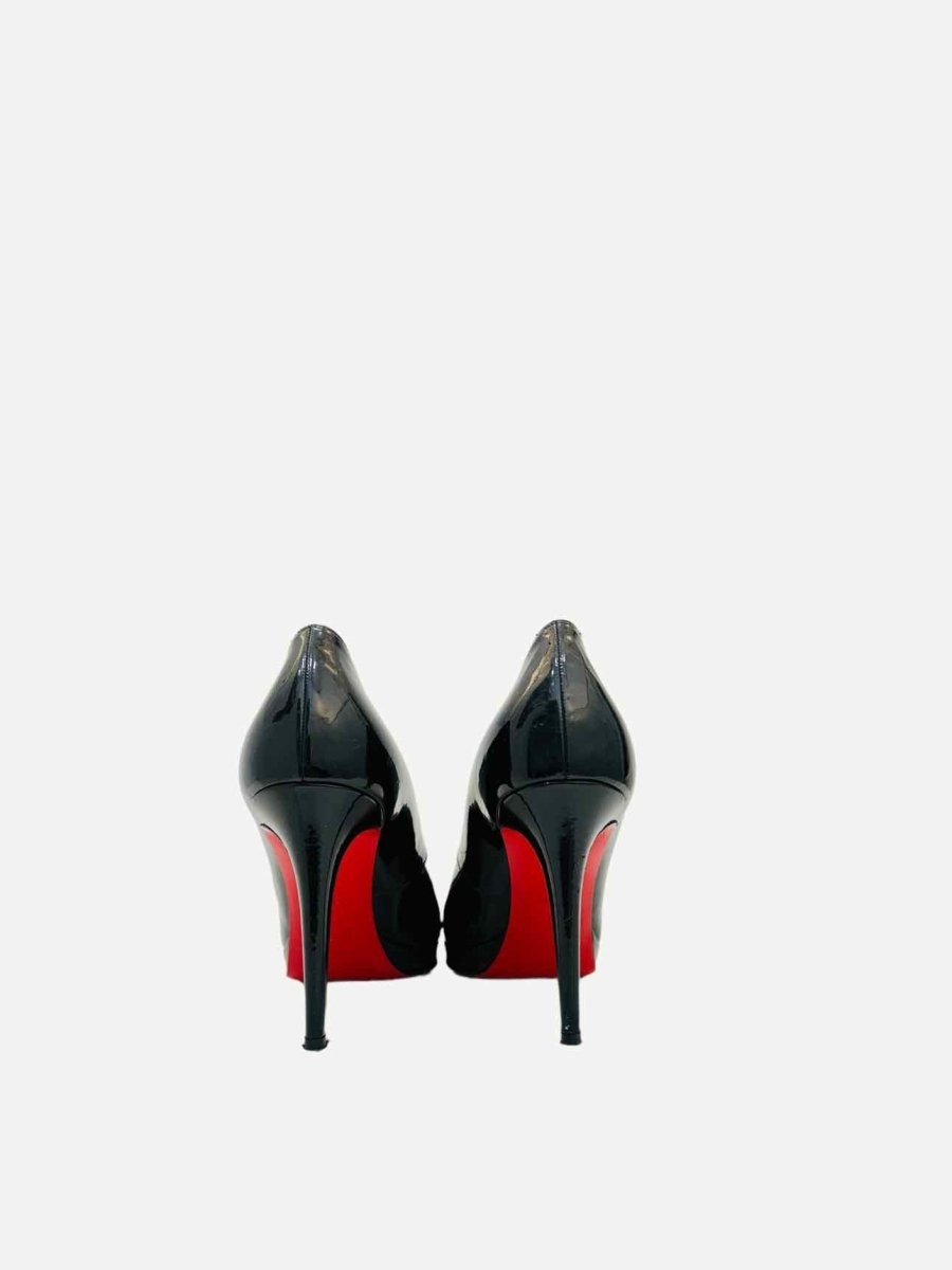 Pre - loved CHRISTIAN LOUBOUTIN Round Toe Black Pumps 38 at Reems Closet