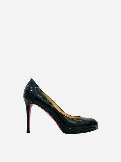 Pre - loved CHRISTIAN LOUBOUTIN Round Toe Black Pumps at Reems Closet