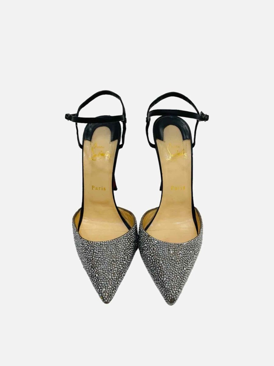 Pre-loved CHRISTIAN LOUBOUTIN Silver & Black Pumps from Reems Closet