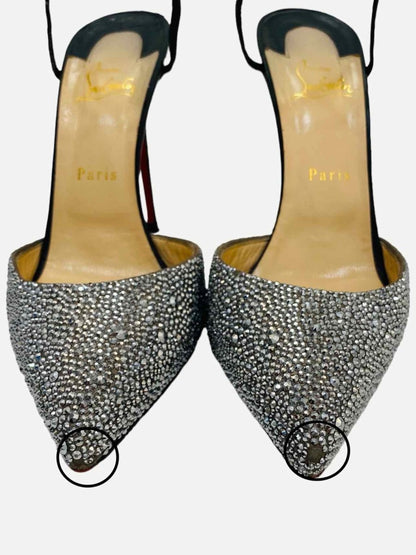 Pre-loved CHRISTIAN LOUBOUTIN Silver & Black Pumps from Reems Closet