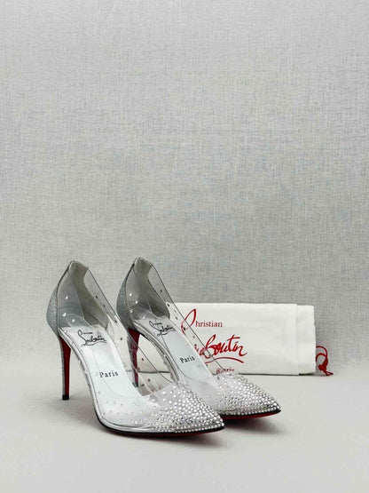 Pre - loved CHRISTIAN LOUBOUTIN Silver Size EU 39.5 Pumps at Reems Closet