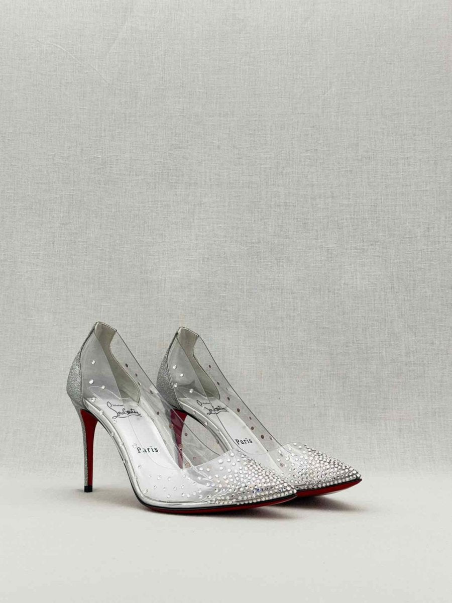 Pre - loved CHRISTIAN LOUBOUTIN Silver Size EU 39.5 Pumps at Reems Closet