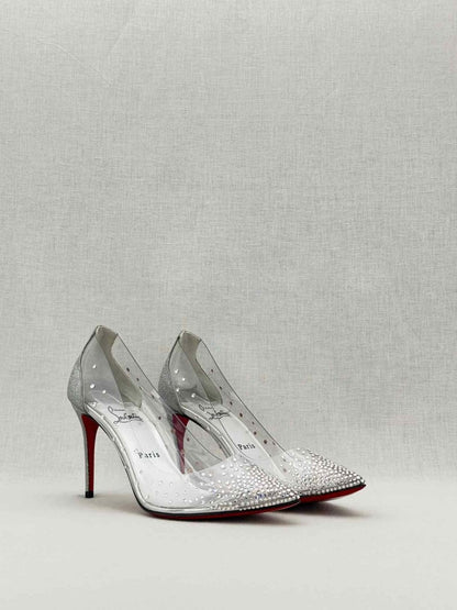 Pre - loved CHRISTIAN LOUBOUTIN Silver Size EU 39.5 Pumps at Reems Closet