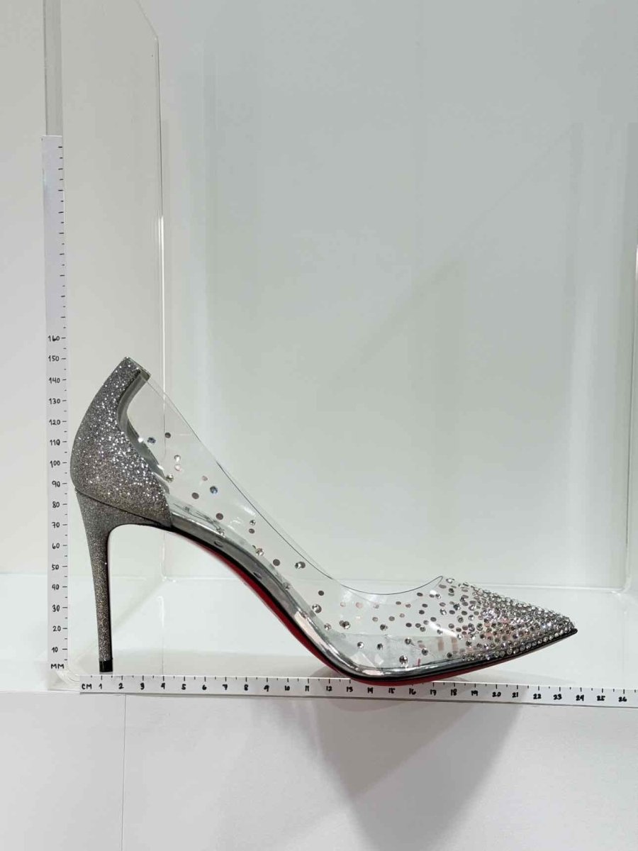 Pre - loved CHRISTIAN LOUBOUTIN Silver Size EU 39.5 Pumps at Reems Closet