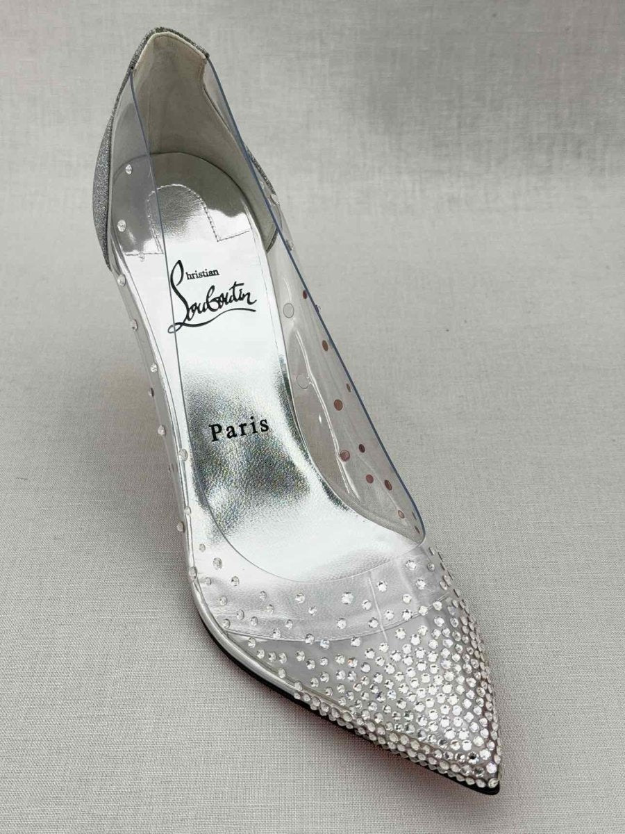 Pre - loved CHRISTIAN LOUBOUTIN Silver Size EU 39.5 Pumps at Reems Closet