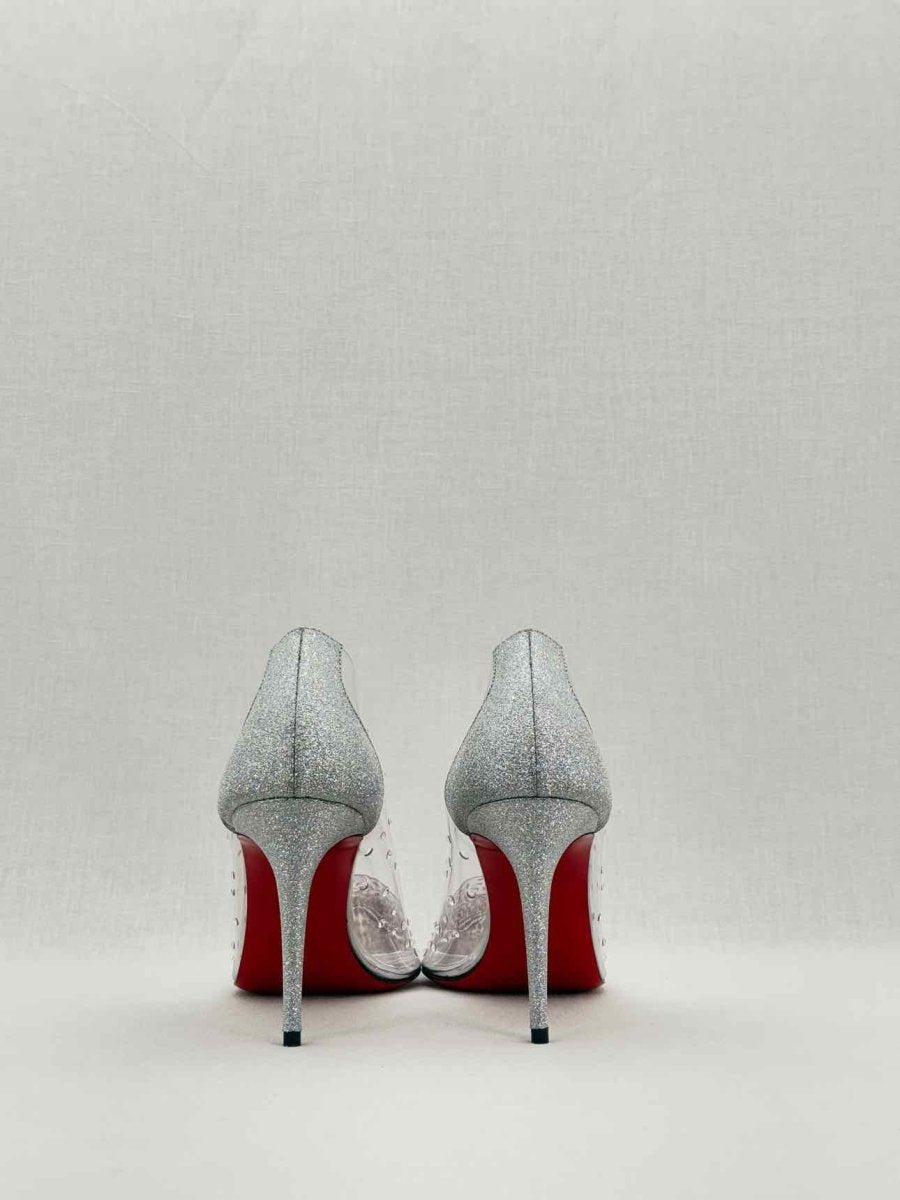 Pre - loved CHRISTIAN LOUBOUTIN Silver Size EU 39.5 Pumps at Reems Closet
