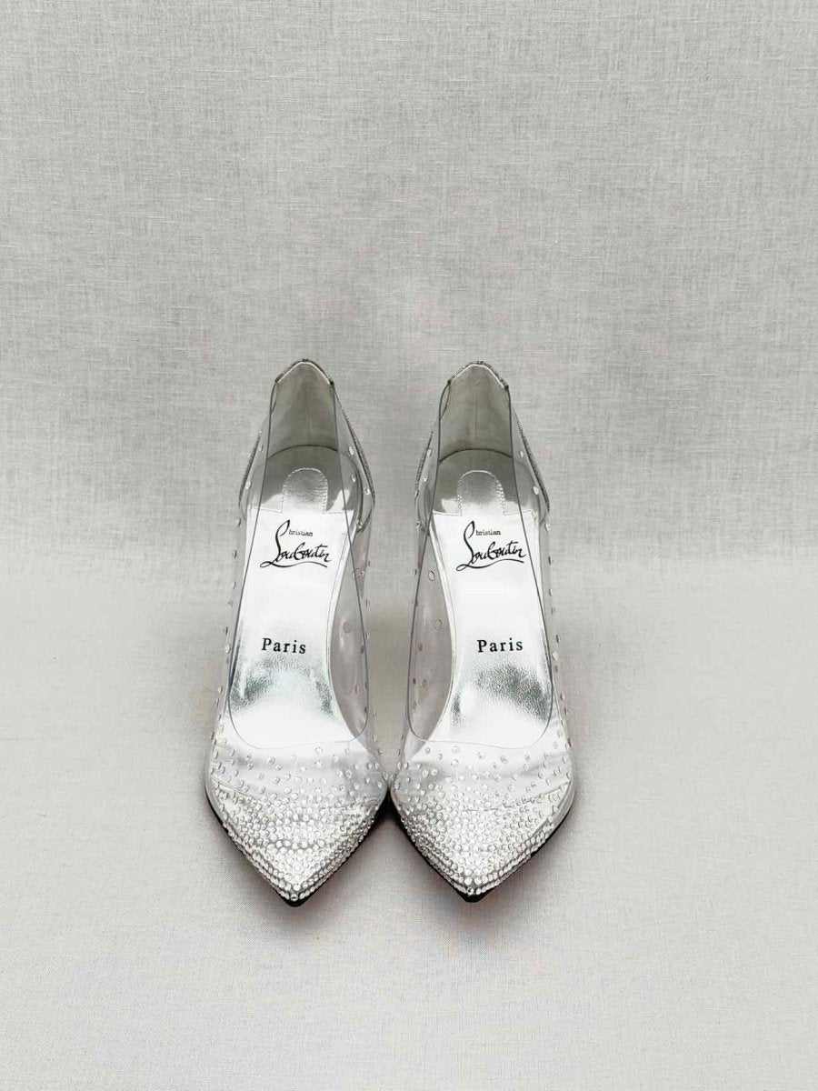 Pre - loved CHRISTIAN LOUBOUTIN Silver Size EU 39.5 Pumps at Reems Closet