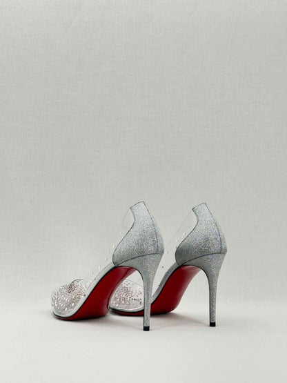 Pre - loved CHRISTIAN LOUBOUTIN Silver Size EU 39.5 Pumps at Reems Closet