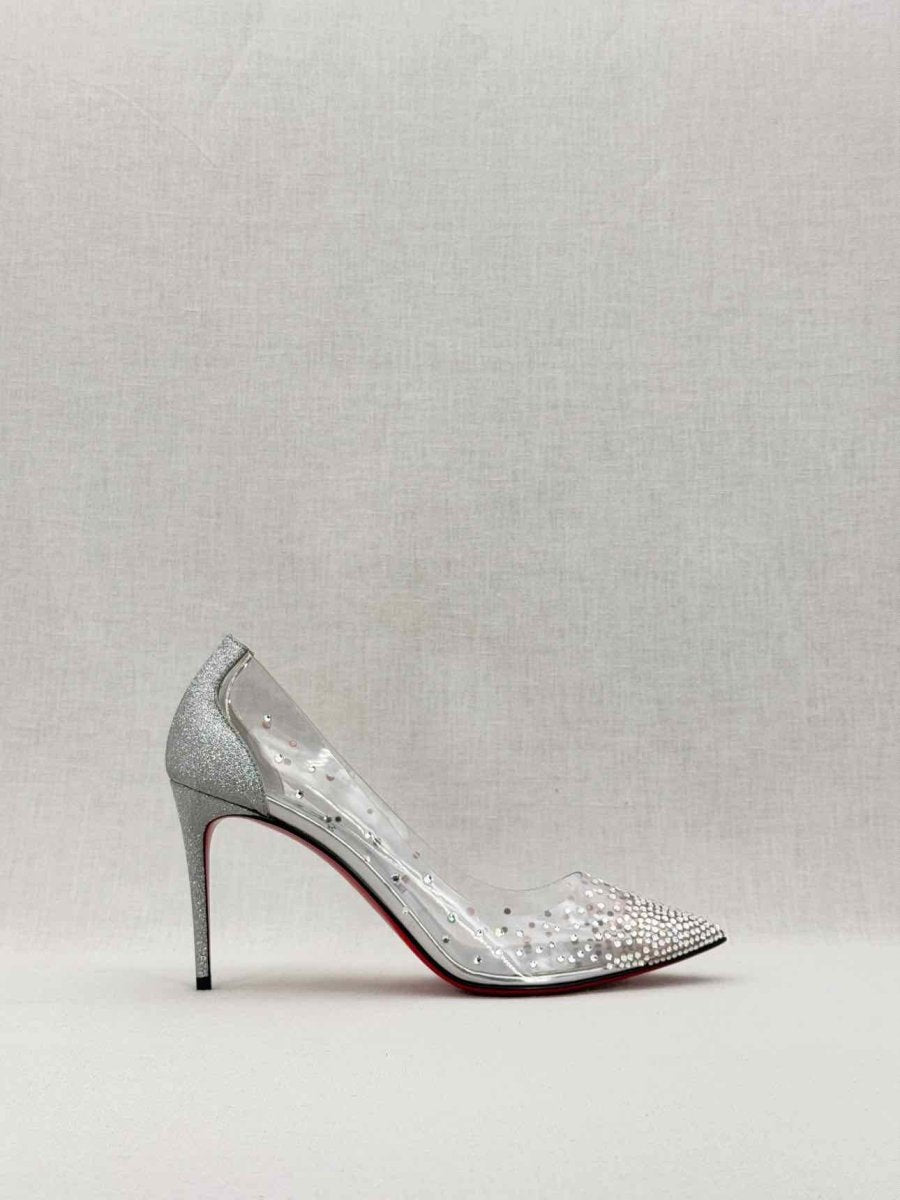 Pre - loved CHRISTIAN LOUBOUTIN Silver Size EU 39.5 Pumps at Reems Closet
