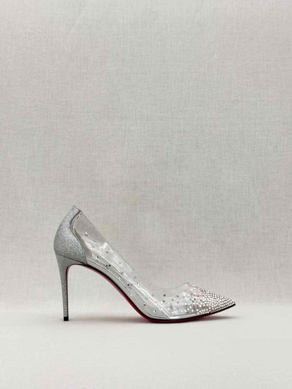 Pre - loved CHRISTIAN LOUBOUTIN Silver Size EU 39.5 Pumps at Reems Closet