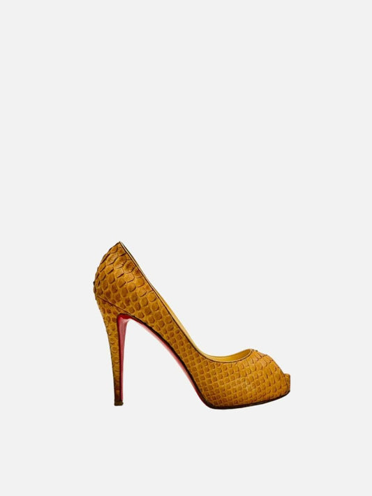 Pre - loved CHRISTIAN LOUBOUTIN Very Prive Brown Pumps 38 at Reems Closet