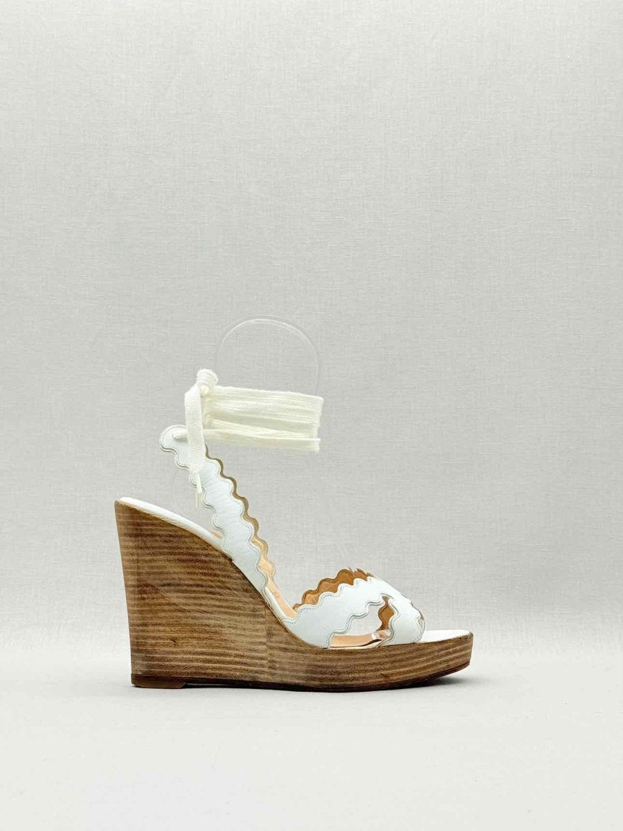 Pre - loved CHRISTIAN LOUBOUTIN White Size EU 39 Wedges at Reems Closet