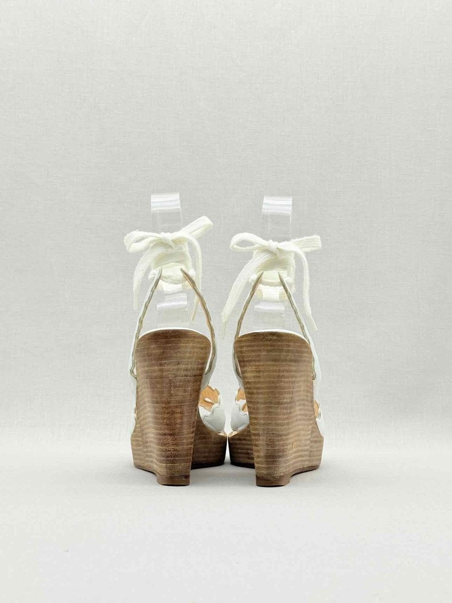 Pre - loved CHRISTIAN LOUBOUTIN White Size EU 39 Wedges at Reems Closet