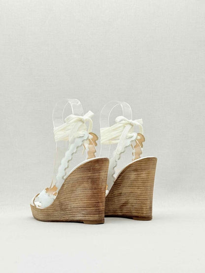Pre - loved CHRISTIAN LOUBOUTIN White Size EU 39 Wedges at Reems Closet