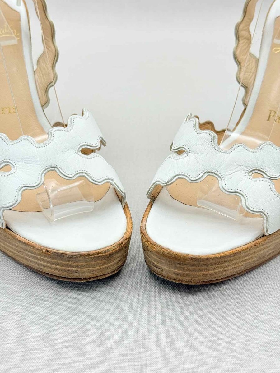 Pre - loved CHRISTIAN LOUBOUTIN White Size EU 39 Wedges at Reems Closet