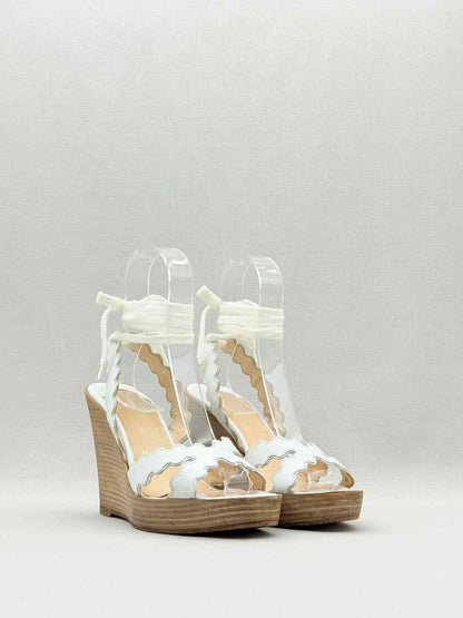 Pre - loved CHRISTIAN LOUBOUTIN White Size EU 39 Wedges at Reems Closet