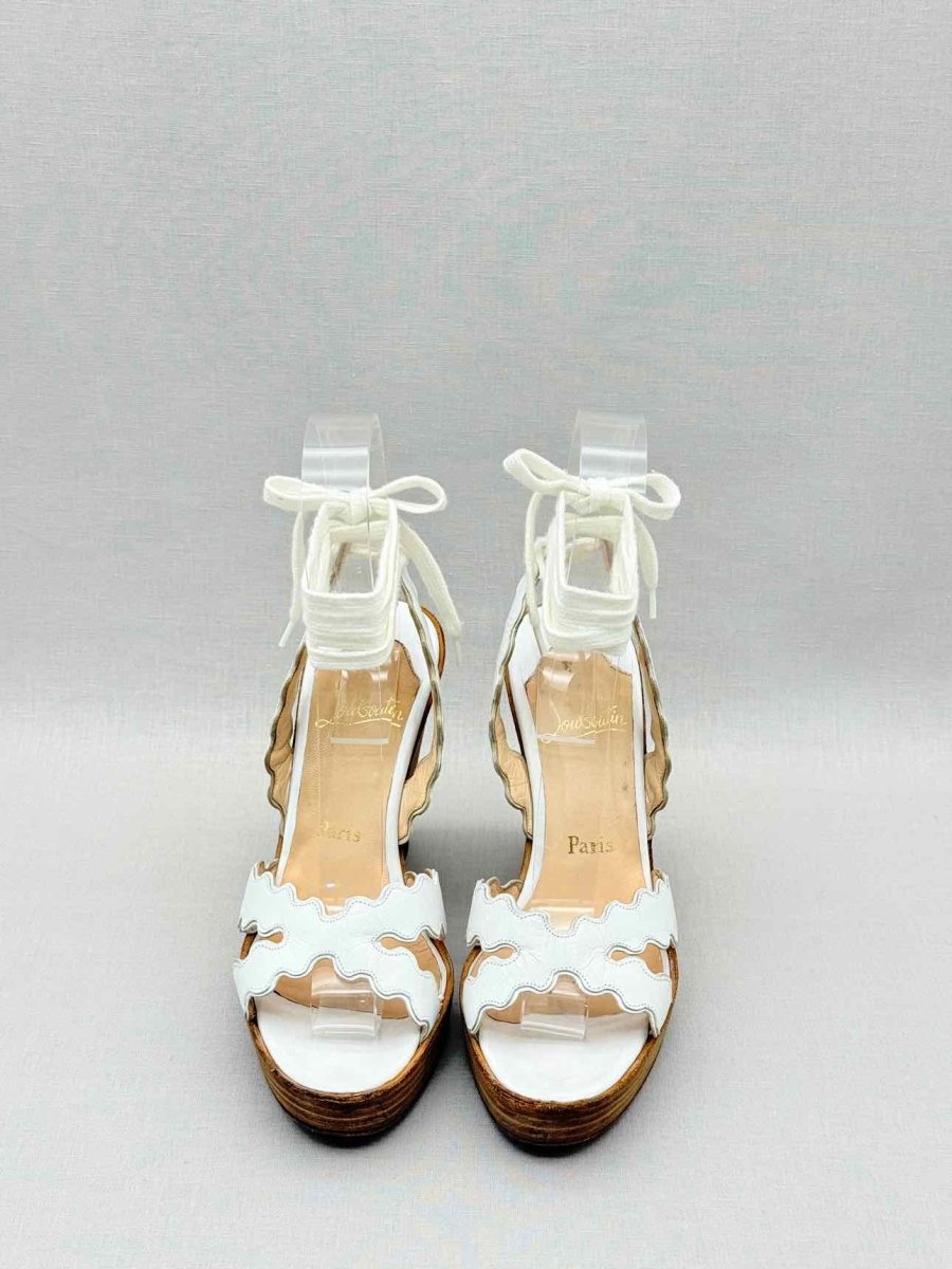 Pre - loved CHRISTIAN LOUBOUTIN White Size EU 39 Wedges at Reems Closet