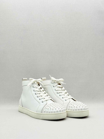 Pre-loved CHRISTIAN LOUBOUTIN White Spiked Size EU 42 Sneakers at Reems Closet