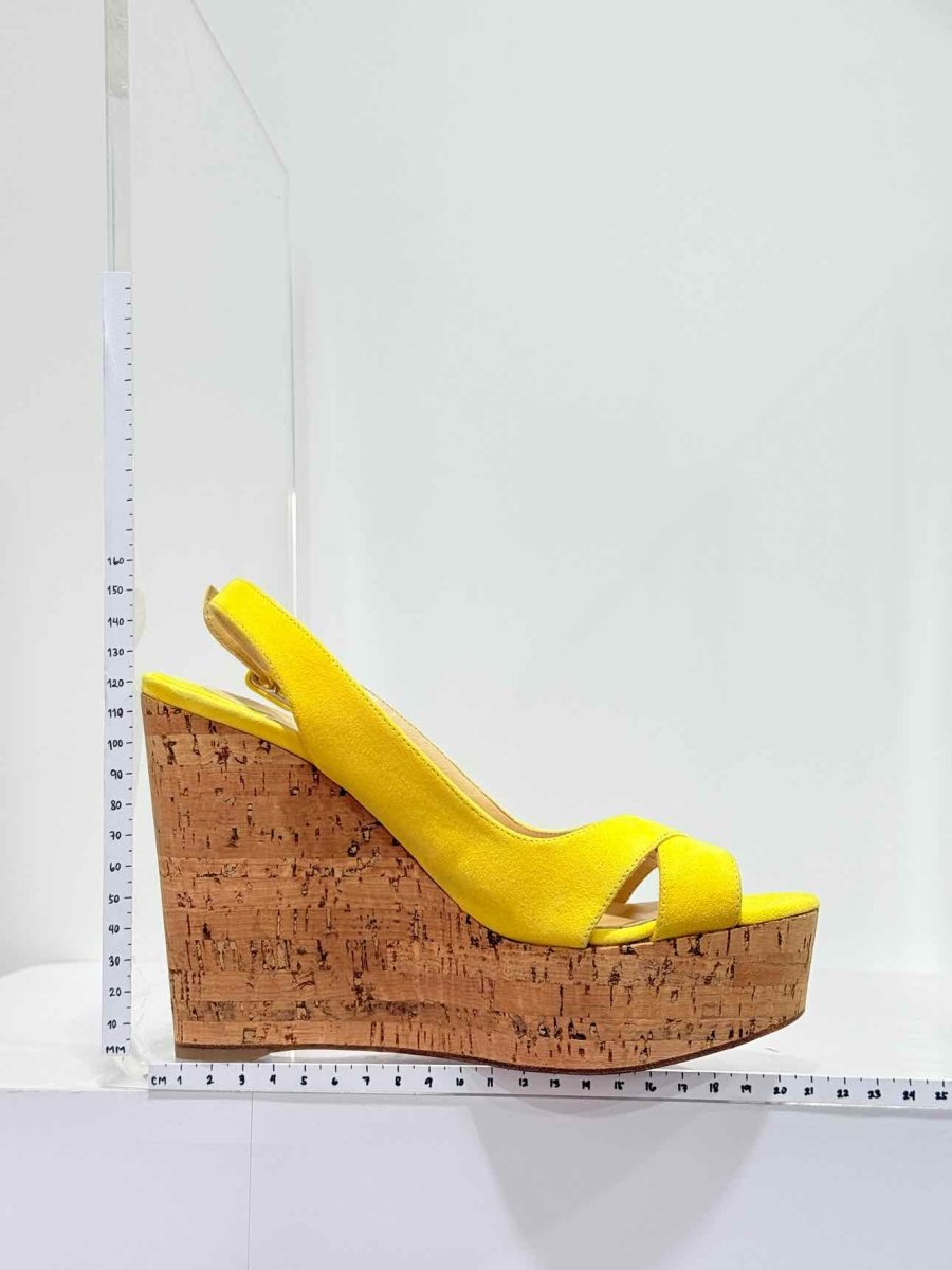 Pre - loved CHRISTIAN LOUBOUTIN Yellow Size EU 38 Wedges at Reems Closet