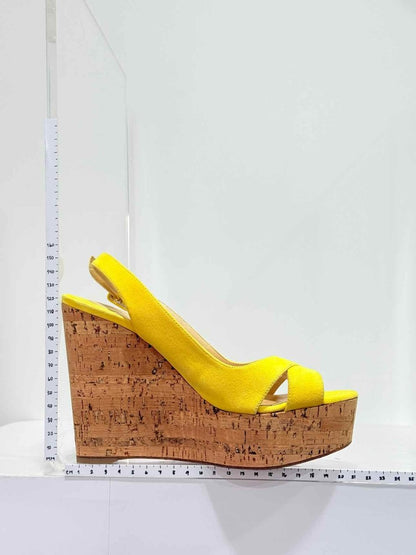 Pre - loved CHRISTIAN LOUBOUTIN Yellow Size EU 38 Wedges at Reems Closet