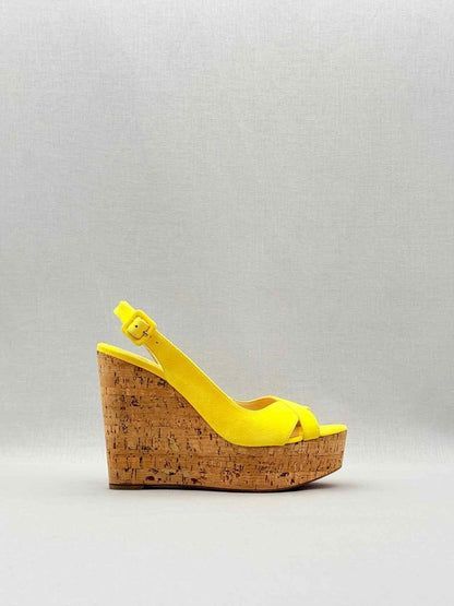 Pre - loved CHRISTIAN LOUBOUTIN Yellow Size EU 38 Wedges at Reems Closet