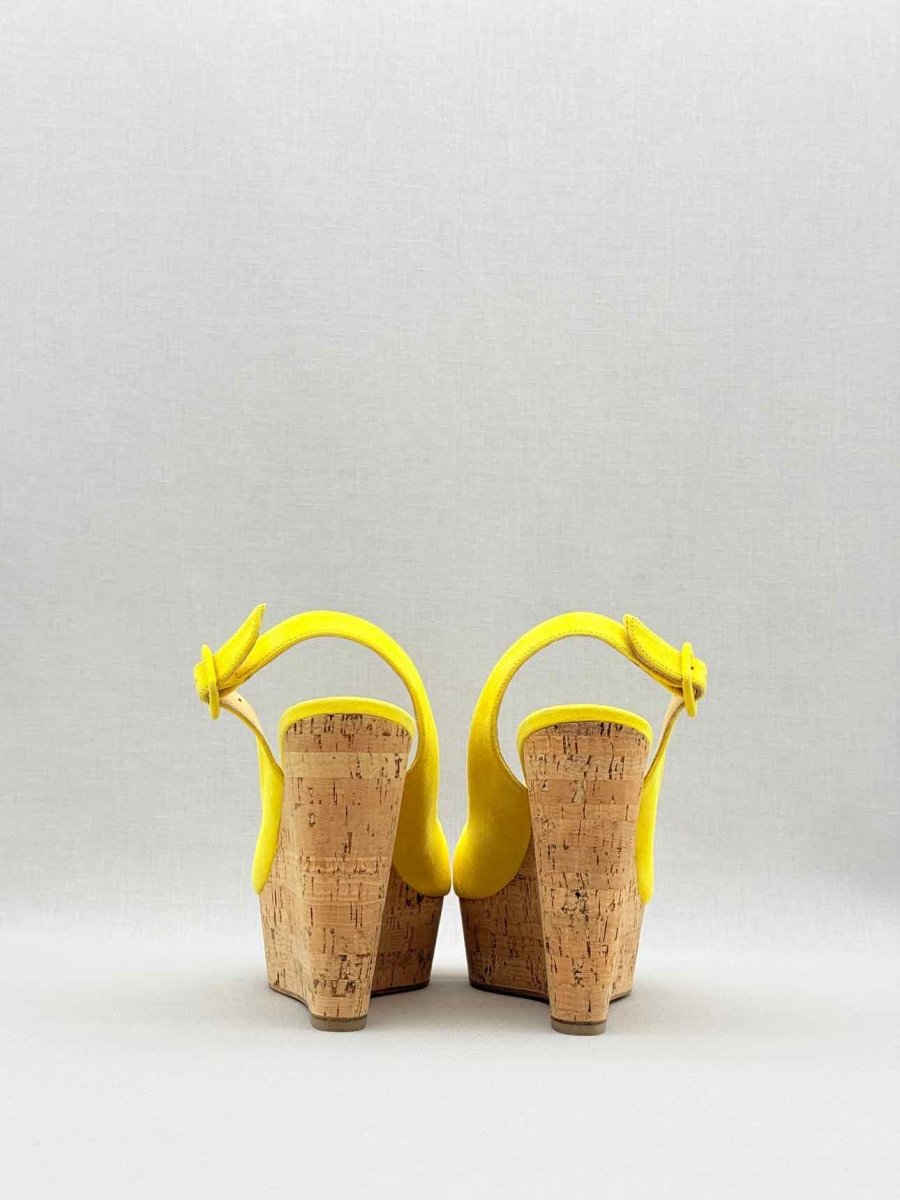 Pre - loved CHRISTIAN LOUBOUTIN Yellow Size EU 38 Wedges at Reems Closet