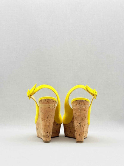 Pre - loved CHRISTIAN LOUBOUTIN Yellow Size EU 38 Wedges at Reems Closet