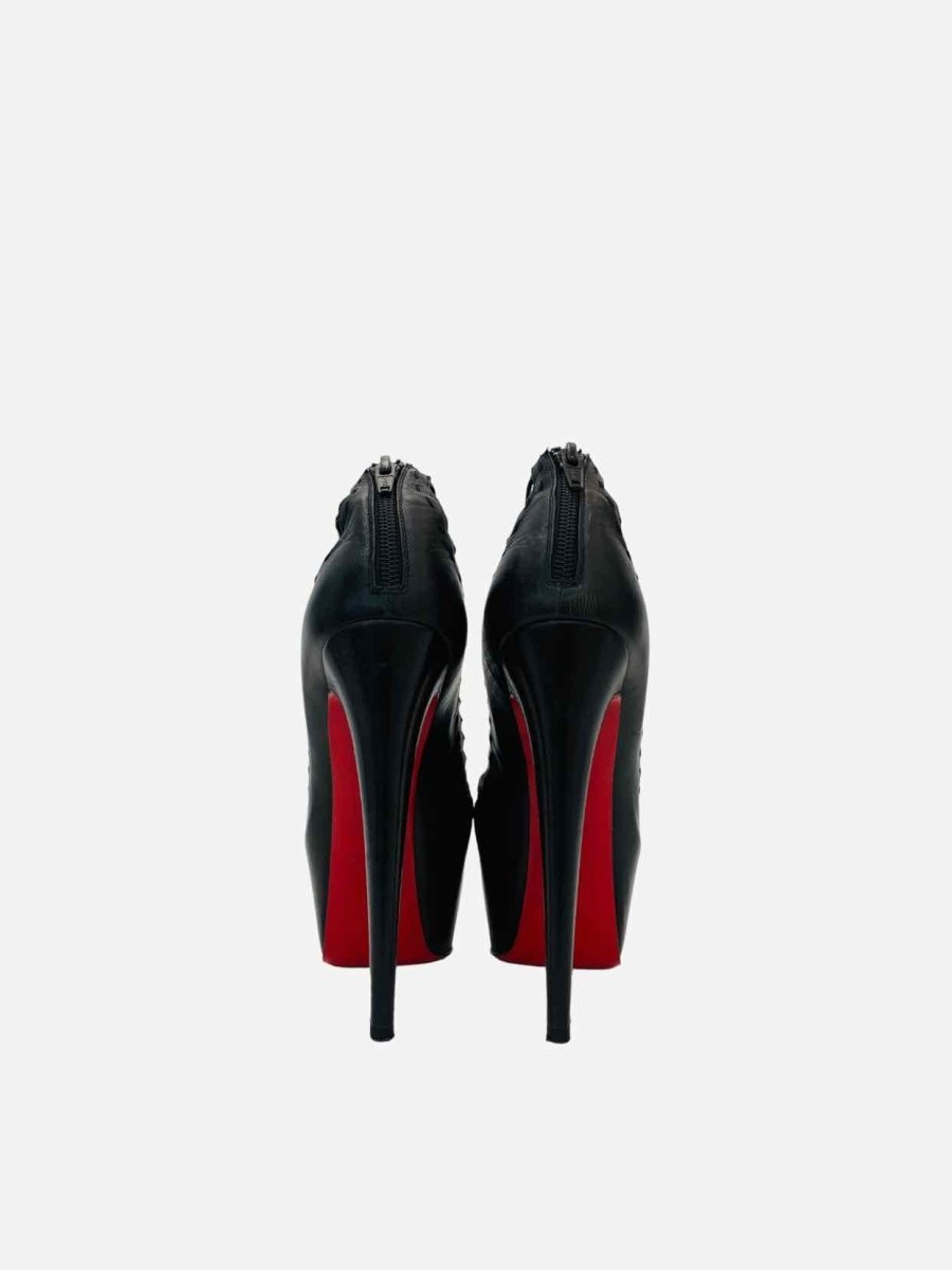 Pre - loved CHRISTIAN LOUBOUTIN Zoulou Black Heeled Sandals at Reems Closet