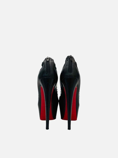 Pre - loved CHRISTIAN LOUBOUTIN Zoulou Black Heeled Sandals at Reems Closet