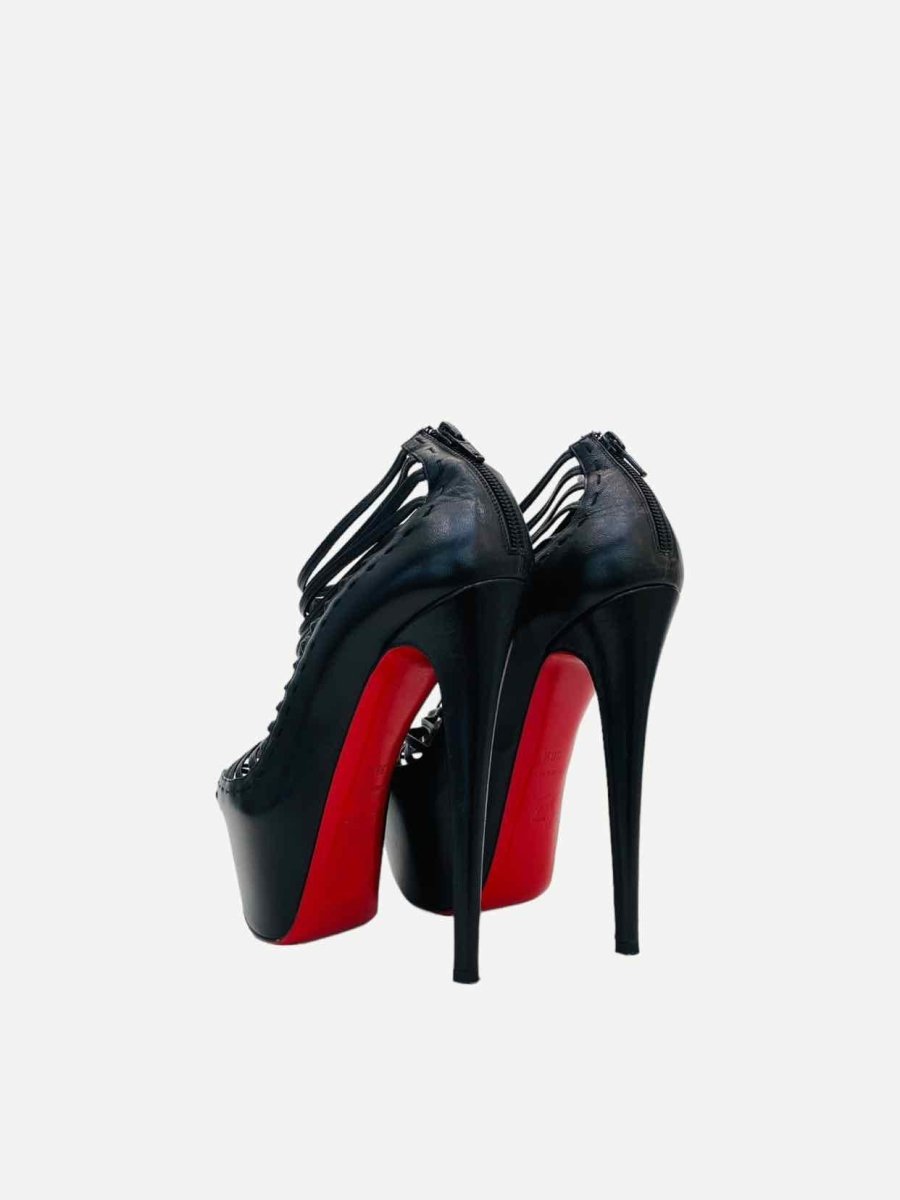 Pre - loved CHRISTIAN LOUBOUTIN Zoulou Black Heeled Sandals at Reems Closet