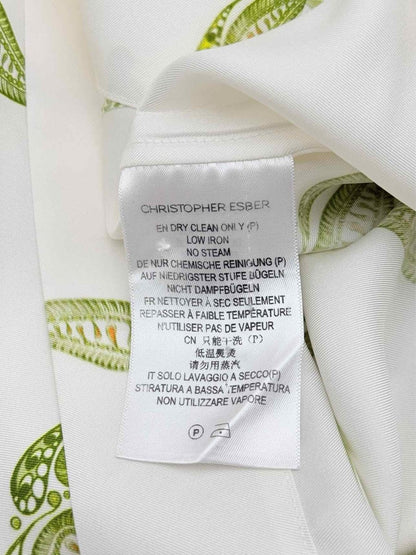 Pre - loved CHRISTOPHER ESBER Bahia White & Green Size US 6 Shirt at Reems Closet