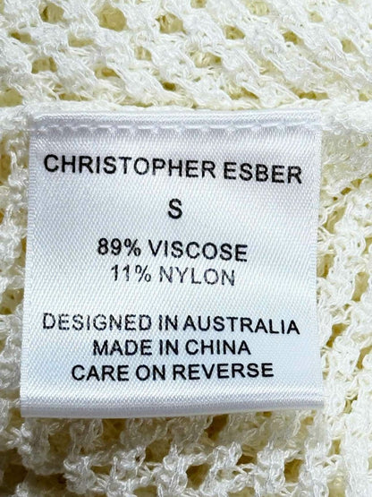 Pre - loved CHRISTOPHER ESBER Cream Size Small Long Dress at Reems Closet