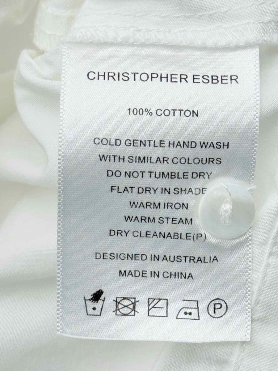 Pre-loved CHRISTOPHER ESBER White Size US 8 Shirt at Reems Closet