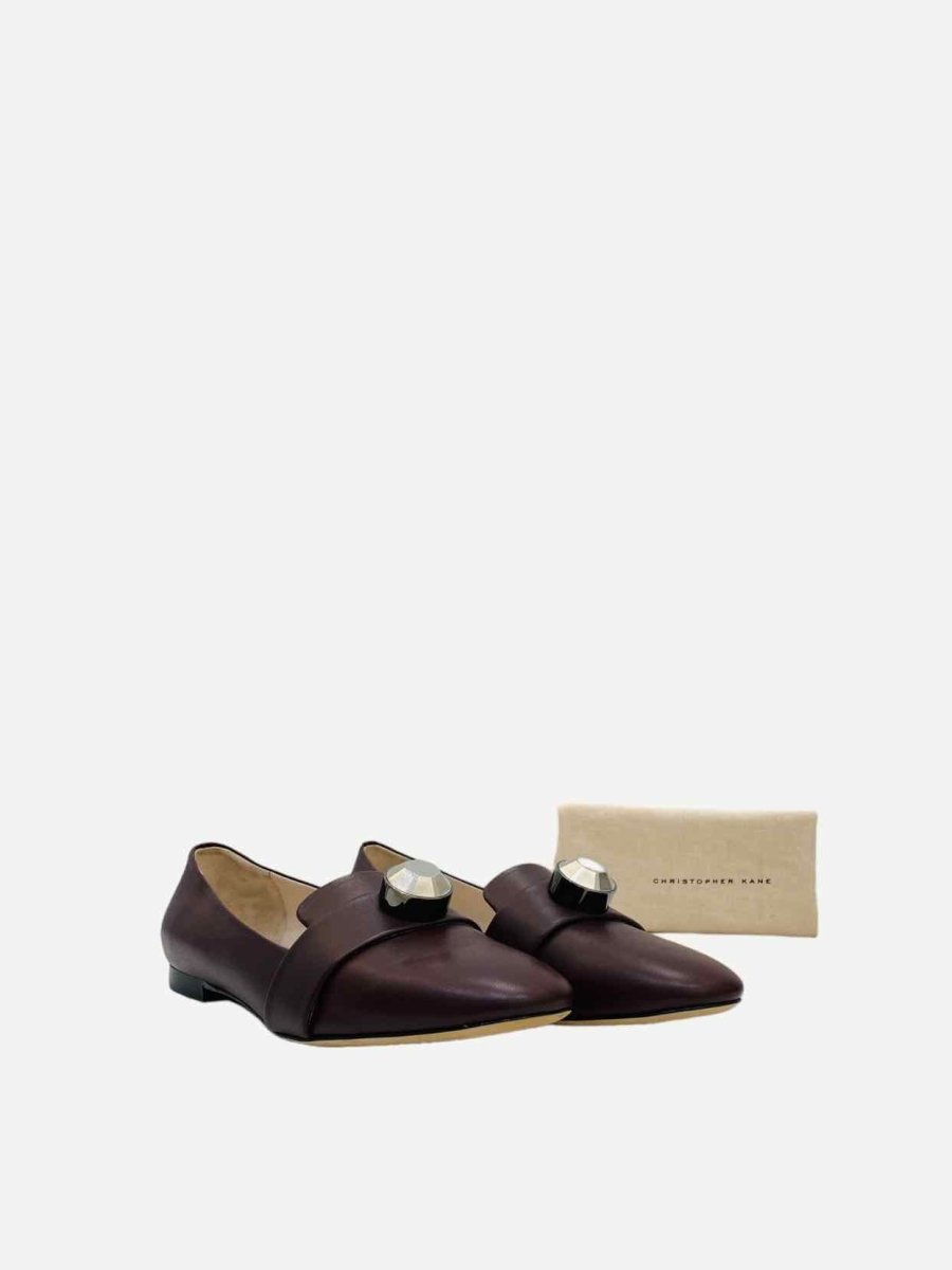 Pre - loved CHRISTOPHER KANE Burgundy Ballet Flats 41 at Reems Closet