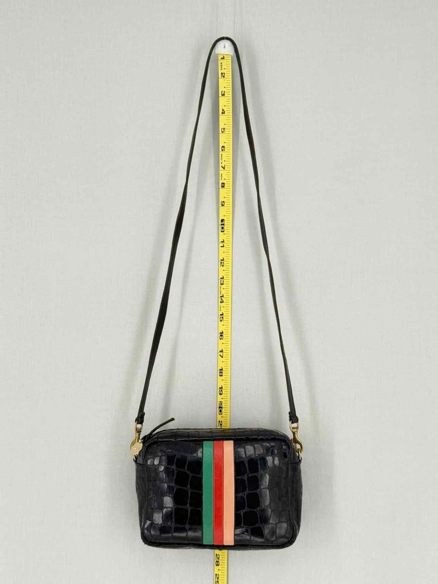 Pre - loved CLARE V. Midi Sac Black Croc Embossed Crossbody at Reems Closet