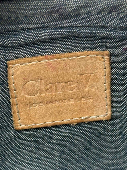 Pre - loved CLARE V. Midi Sac Black Croc Embossed Crossbody at Reems Closet