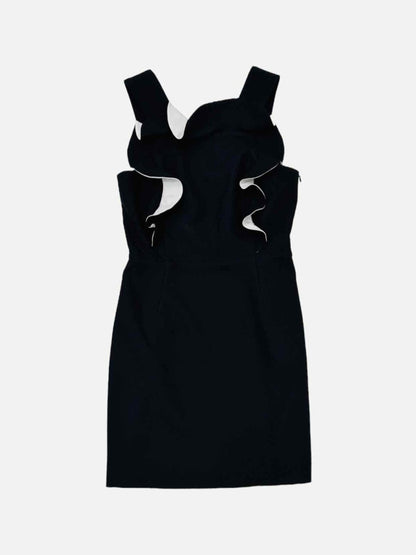 Pre - loved CLAUDIE PIERLOT Ruffled Black & White Mini Dress at Reems Closet