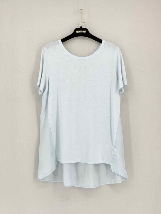 Pre-loved CLU Light Blue Pleated Size Medium Top at Reems Closet