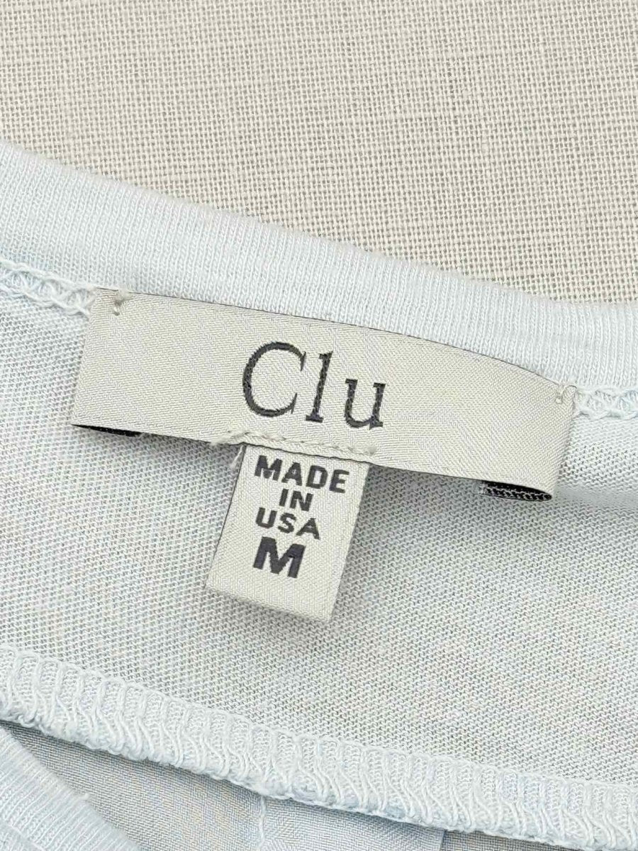 Pre-loved CLU Light Blue Pleated Size Medium Top at Reems Closet