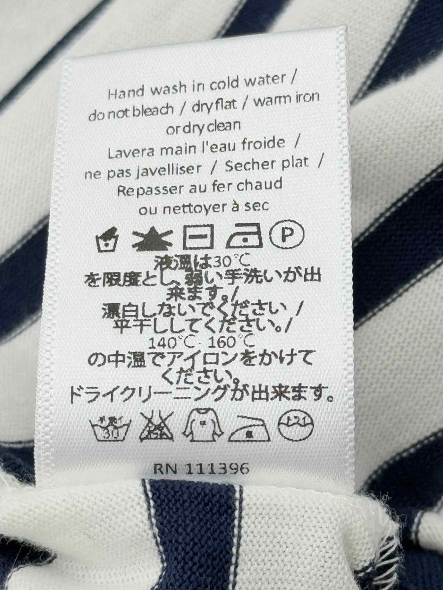 Pre - loved CLU White & Navy Blue Striped Size Small Top at Reems Closet