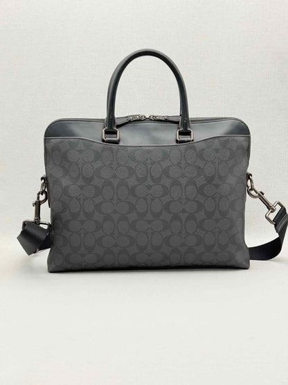 Pre-loved COACH Beckett Slim Black Signature Laptop Bag at Reems Closet