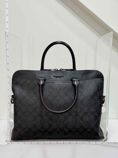 Pre-loved COACH Beckett Slim Black Signature Laptop Bag at Reems Closet