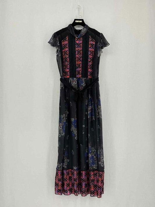 Pre-loved COACH Black Multicolor Size US 00 Midi Dress at Reems Closet